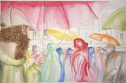 Denise Zasadny "Trevi Rain" Watercolor