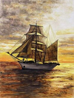 Kathleen Smalley "Golden Sails" Watercolor