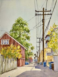 Sandy Winkler "Belmont Heights Alley" Watercolor