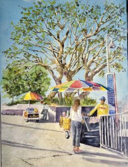 Sandy Winkler "Frutas Vendors, Belmont Shore" Watercolor