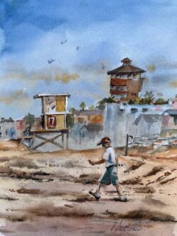 Alix Sullivan "Lifeguard Station 17" Watercolor