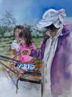 Alix Sullivan "Sharing the Art" Watercolor