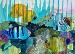 Carrol Wolf "Danger lurks in the Darkness" Watercolor