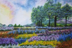 Irene Williams "Rainbow Fields" Watercolor