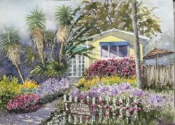 Sandy Winkler "CRYSTAL COVE CABIN" Watercolor