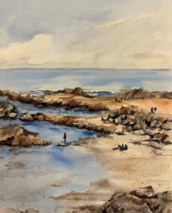 Alexandra Sullivan "Glass Beach" Watercolor