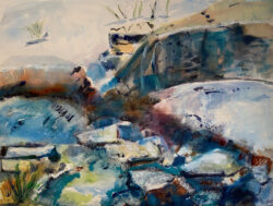 Carol Taylor "First Snow Near June Lake" Watercolor