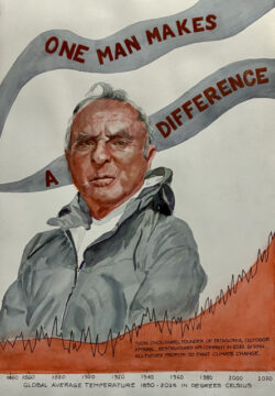 Carrol Wolf "One Man Makes a Difference" Watercolor