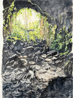 Claudia Kaneshiro "Kaumana Caves State Park, Hilo" Watercolor