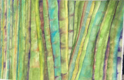 Denise Zasadny "Blue Bamboo" Watercolor