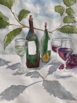 Denise Zasadny "Vineyard Shadows" Watercolor