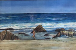 Hedi Roethel "Among the Rocks at Crystal Cove" watercolor
