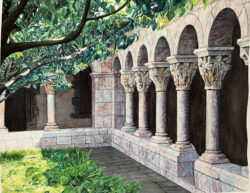 Kathleen Waletzko "The Cloisters" Watercolor