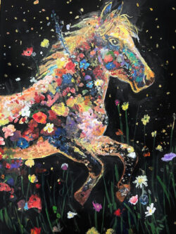 Marian Li "Fire Horse" acrylic