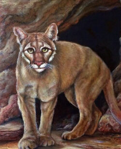 Pat Edep "Lonely Ghost Cat Arturo" Oil