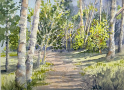 Sandy Winkler "Wooded Path" Watercolor